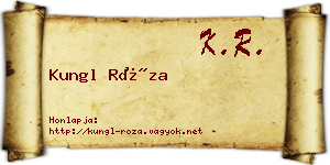 Kungl Róza névjegykártya